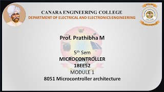 VTU MC 18EE52 M1 L4 8051 Microcontroller architecture