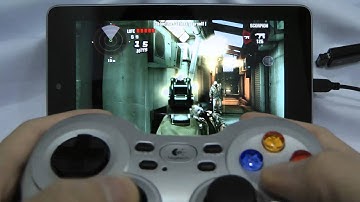 Playing DEAD TRIGGER with Logitech Wireless Gamepad F710 on Google Nexus 7