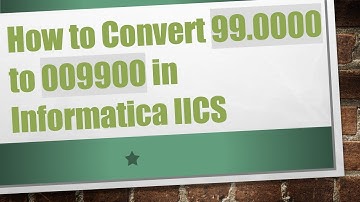 How to Convert 99.0000 to 009900 in Informatica IICS