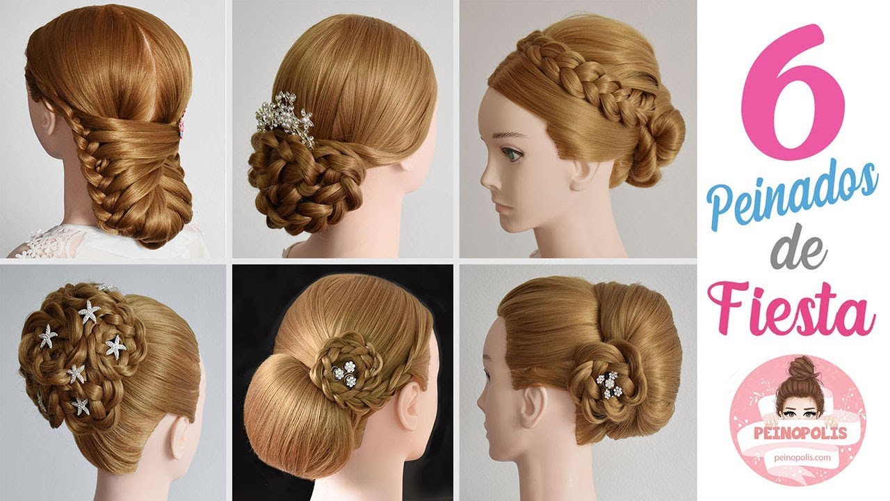 6 Peinados de Fiesta | Novias | Matrimonio o Bodas | Eventos con Trenzas en 5 minutos