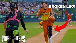 How Noah Bridges Crossed Home Plate on Crutches | The Firefighters