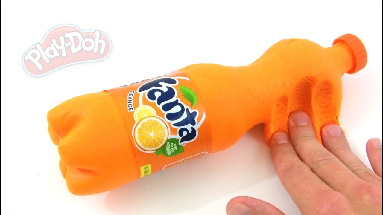Comment faire une bouteille de Fanta en pâte à modeler Play Doh - Play