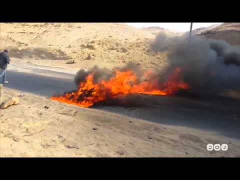 رصد الفيوم مجهولون يقطعون الطريق الدائري باطسا