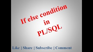 PL SQL if else condition