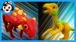 A Dda Dda Toys Dino Mecard Battle ,Ankylosaurus Vs Therizinosaurus For Kids