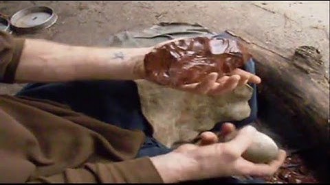 Knapping Obsidian- First larger bi-face Part one