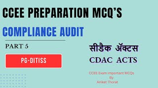 CDAC | PG-DITISS | CCEE Preparation MCQ's | CA | ISO 27001 | Part 5