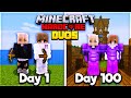 We Survived 100 Days In DUO Hardcore Minecraft... And Here