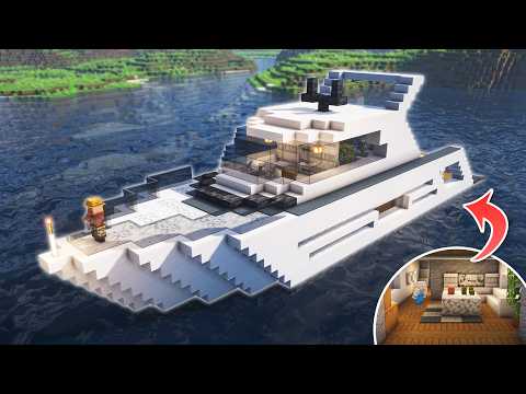⛏️ Minecraft :: How to build a Modern Yacht ⛵ [마인크래프트 고급스러운 요트 만들기 건축 강좌]