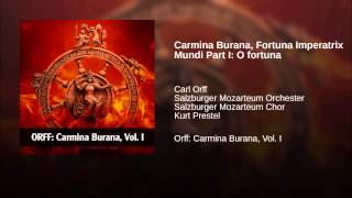 Carmina Burana Fortuna Imperatrix Mundi Part I O Fortuna Carmina Burana Fortuna Imperatrix Mundi Part I O Fortuna