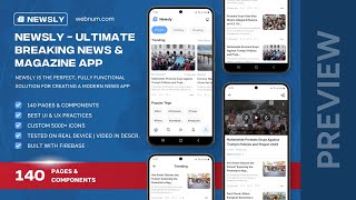 Newsly – Ultimate Breaking News & Magazine App #flutterflow