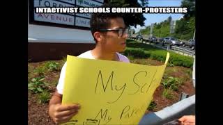 BLOODSTAINED MEN SCHOOL COUNTER-PROTESTERS BLOODSTAINED MEN SCHOOL COUNTER-PROTESTERS