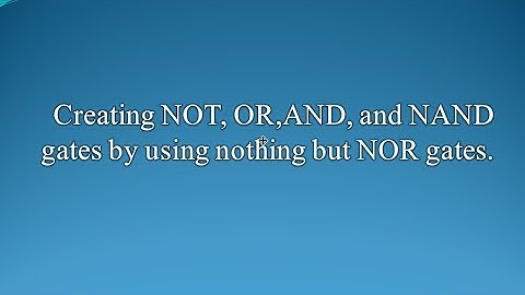 Creating NOT, OR, AND, and NAND gates by using nothing but NOR gates.