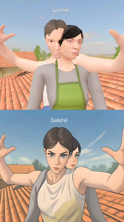 Original Schoolboy Runaway Rooftop Jumpscares vs Anime Schoolboy Runaway Rooftop #schoolboyrunaway