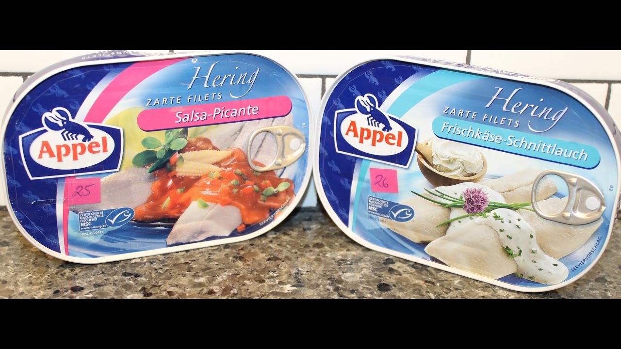 YouTube Hering Review Frischkäse-Schnittlauch Salsa-Picante Filets: Zarte and Appel -