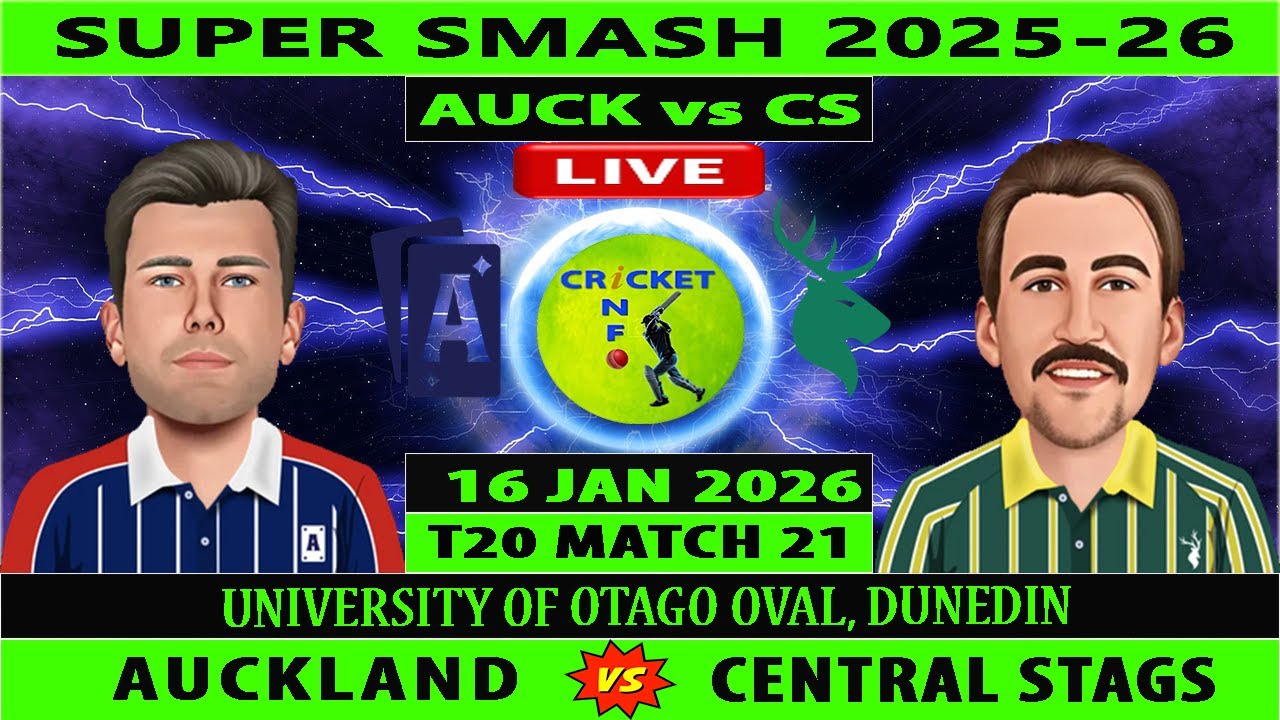 Central Stags vs Auckland Aces | CS vs AA Live | 21st Match of Super Smash 2025-26 | AA vs CS Live