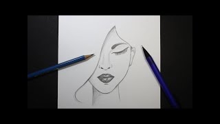 تعليم الرسم   رسم وجه جميل بالرصاص للمبتدئين    How to draw a girl720P HD 1