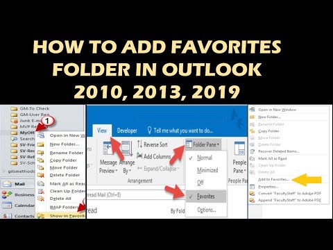 HOW TO ADD FAVORITES FOLDER IN OUTLOOK 2010, 2013, 2019