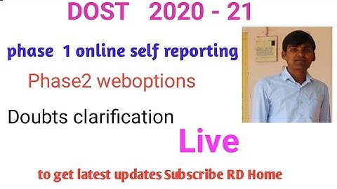 DOST 2020-21 Phase 1 seat Allotment information & Phase2 weboptions complete details