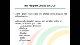 CCCC HIT Orientation Video January 2018 Update