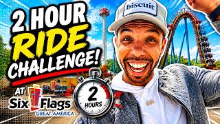 HOW MANY RIDES Can You Do At Six Flags Great America in 2 Hours? Ride POV's Included!