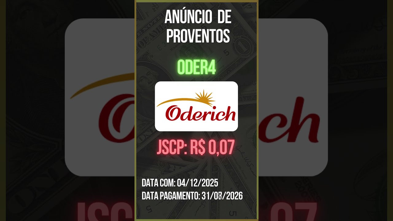 Anúncio de Proventos - ODER4 - CONSERVAS ODERICH