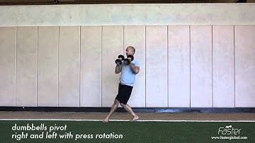 dumbbells pivot right and left with press rotation