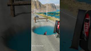 Cars vs Log Trap vs Giant Pit - BeamNG.Drive screenshot 1