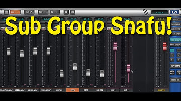A Soundcraft UI16 Subgroup Caution