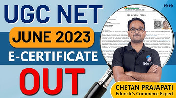 UGC NET June 2023 E-Certificate (Out) | Know How to download? | Chetan Sir Eduncle