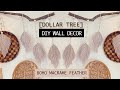 DIY BOHO MACRAME FEATHER Wall Decor (Dollar Tree)