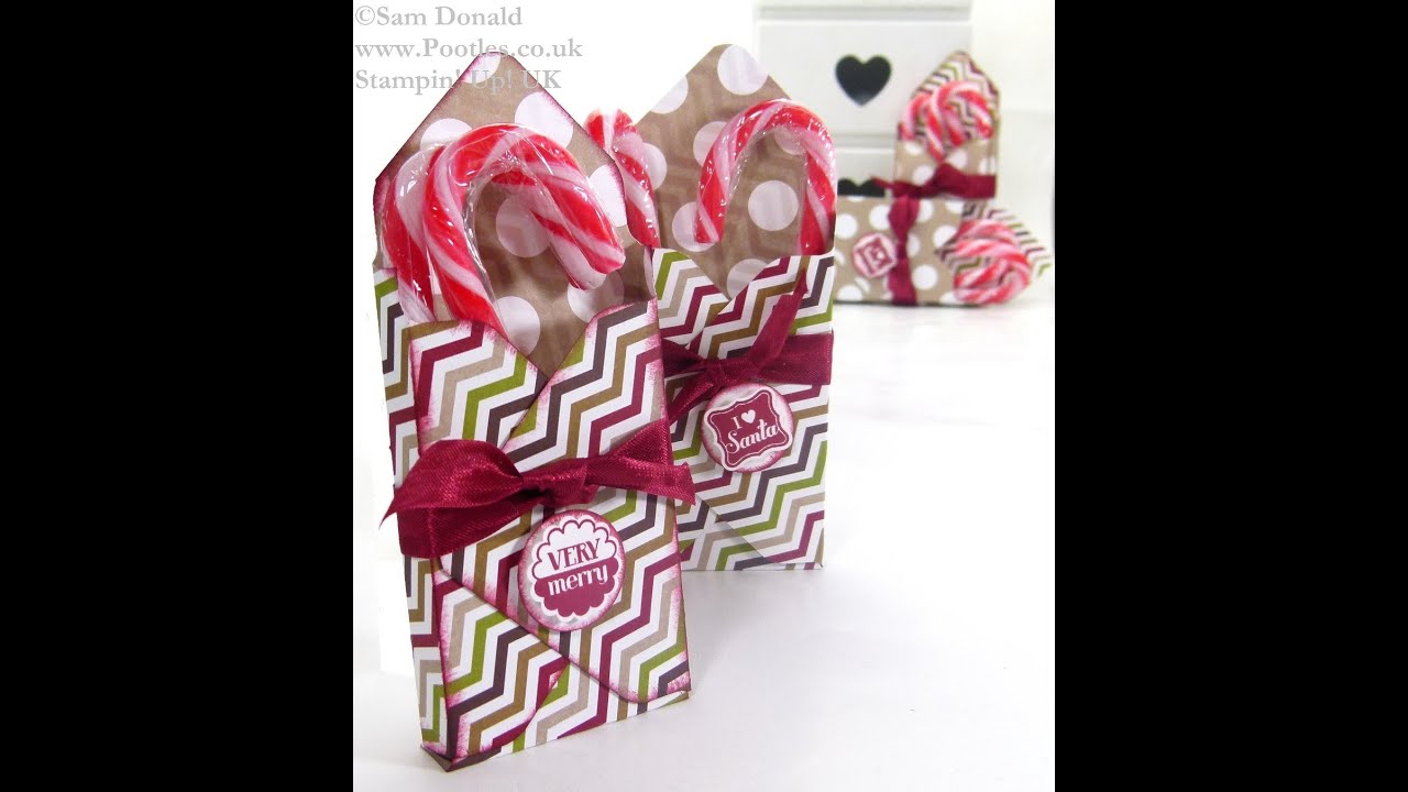 Stampin' Up! ADVENT COUNTDOWN 11 Envelope Punch Board Candy Cane Box