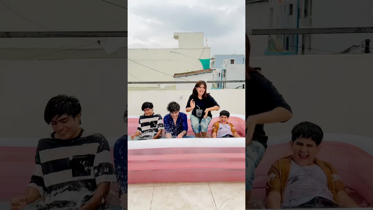 Swimming pool me ki party 🏊🏻‍♂️😱 || Jaanvi Patel #shorts