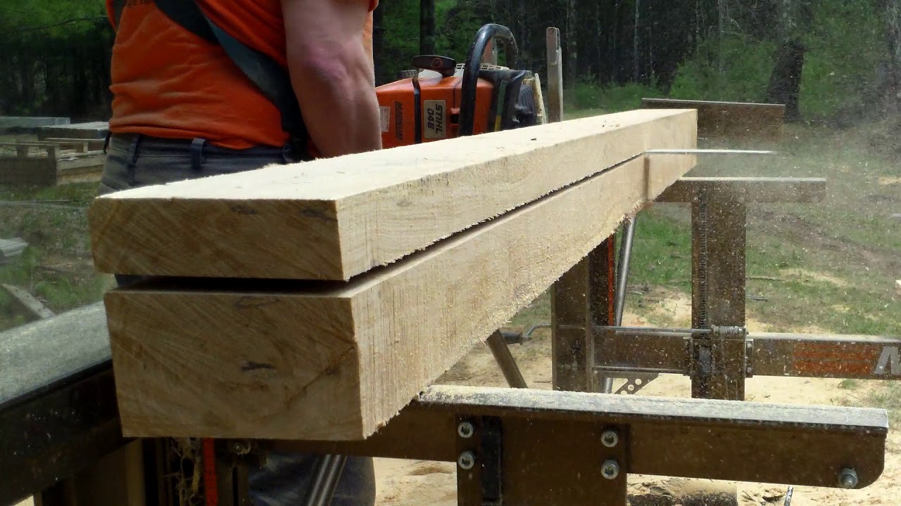 Milling a Oak 2X6 with the Logosol and a 046 YouTube