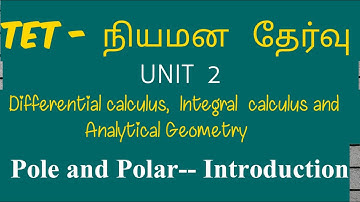 pole and polar intro-unit 2-calculus and Analytical Geometry-tet selection exam-ugtrb maths