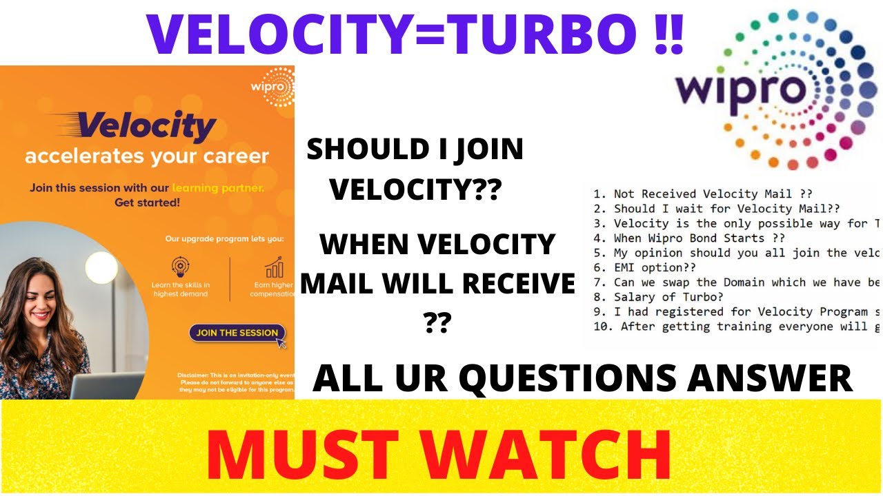 WIPRO VELOCITY NOT RECEIVED? || SHOULD JOIN VELOCITY? || ALL QUERIES ANSWERS  
