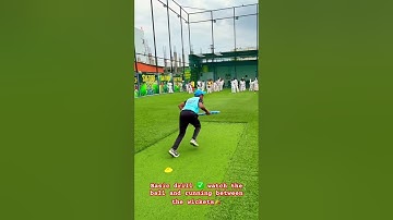 Basic drill ✅ watch the ball and running between the wickets🏏 #youthcricket #schoolcricket #cricket