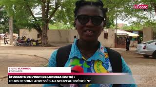 Etudiants de l'INSTI de Lokossa (suite) : leurs besoins adressés au nouveau Président