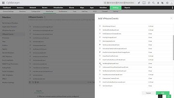 How to use OpManager to monitor VMware events