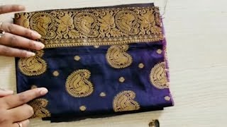 Very beautiful patchwork blouse back neck design cutting and stitching /blouse design
