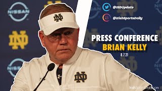 Notre Dame football coach Brian Kelly talks Jordan Botelho, QBs and OL