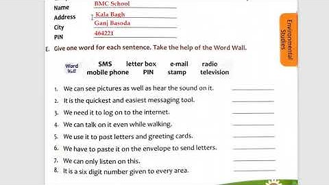 Means of communication- class 2 - Evs  - lesson 9 - My amazing semester book part 4