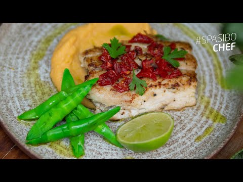 Fried Fish with Sweet Potato Mash