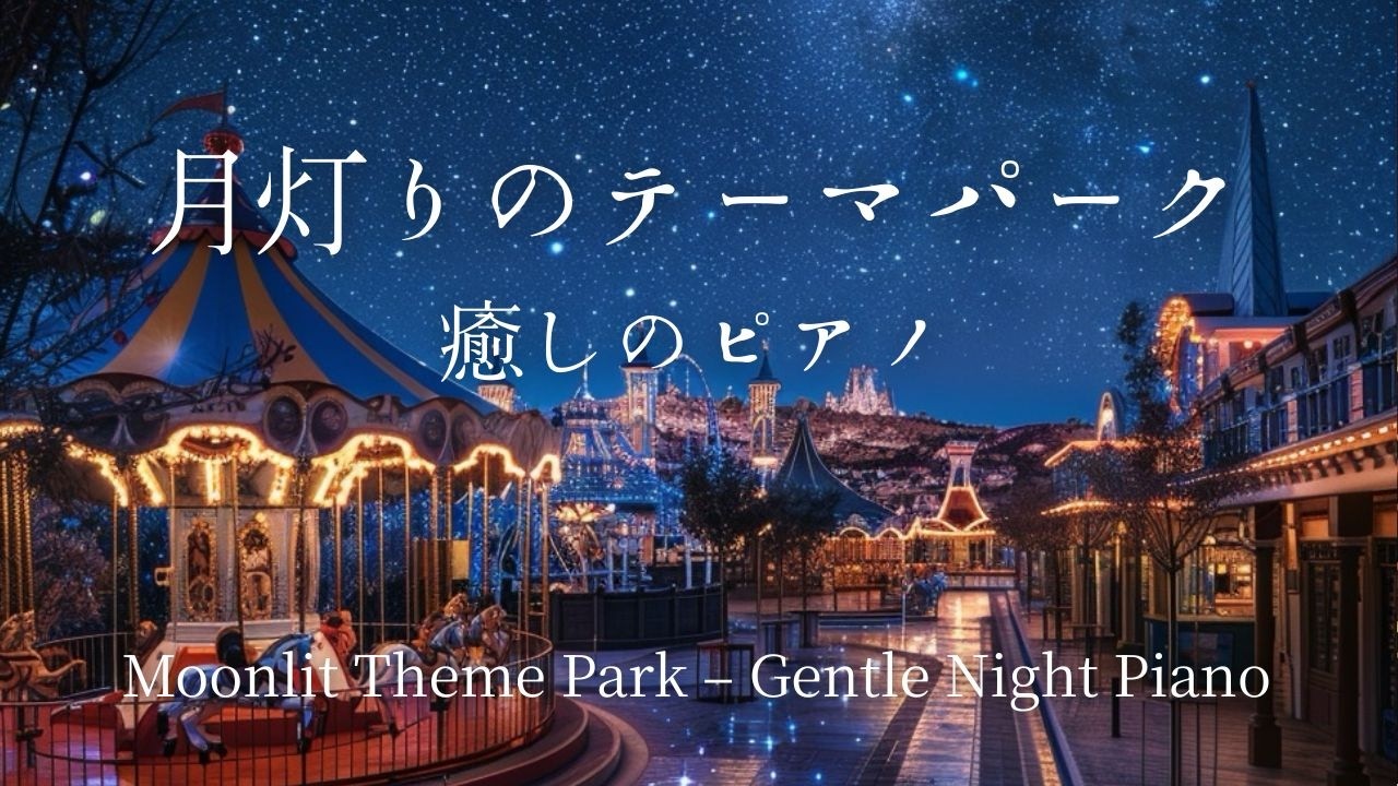 【睡眠用BGM】やさしい夜のピアノ｜月灯りのテーマパーク｜リラックス音楽・癒し音楽・癒しのピアノ・作業用BGM｜ Relaxing Piano Ambient Music（50min）