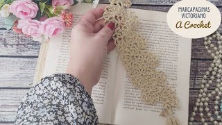 Marcapaginas estilo antiguo de encaje a crochet ♡ shabby style crochet bookmark screenshot 2