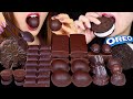 ASMR DARK CHOCOLATE EGG CAKES, EDIBLE SPOONS, MILK CREAM CAKES, OREO ICE CREAM, FERRERO CHOCOLATE 먹방