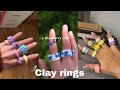 Clay rings compilation🌙💫☁️☂️🪵🐚🌸 |Tube tok