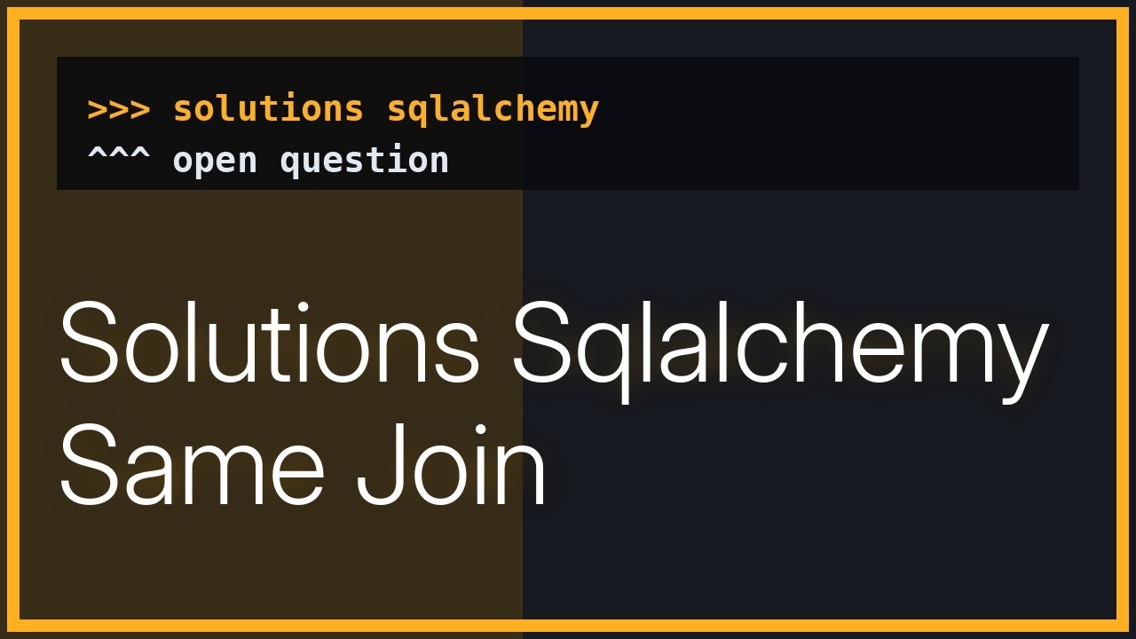 SQLAlchemy - using the same join in multiple queries - YouTube