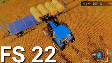 See how we collect straw bales with a tractor FS 22 Courseplay