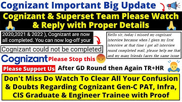 Cognizant GenC, CIS, PAT, Graduate & Engineer Trainee Role All Confusion & Doubts Clear in One Video